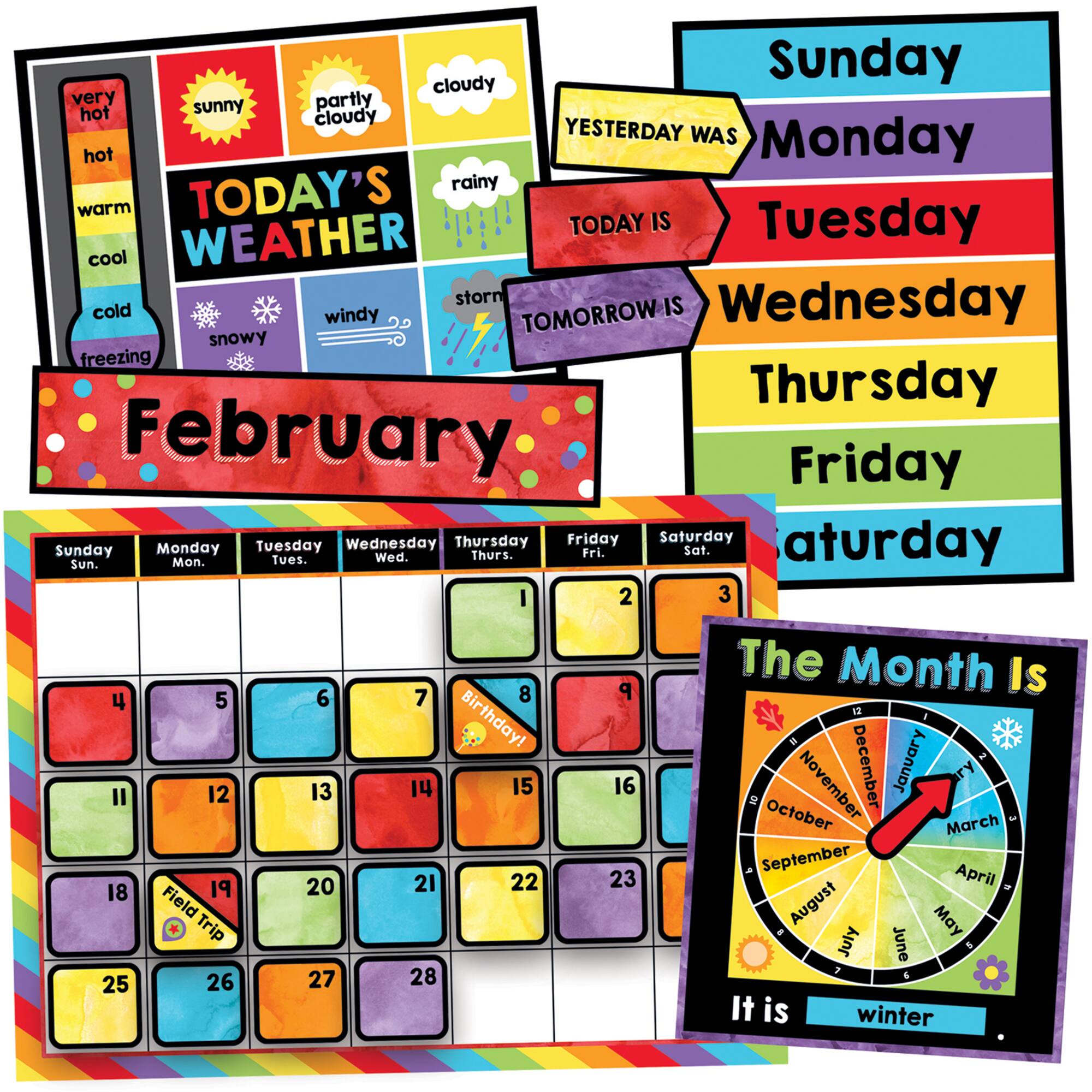 Carson Dellosa® Celebrate Learning Calendar Bulletin Board Set, 2 Sets of 172 pieces